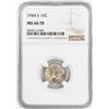 Image 1 : 1944-S Mercury Dime Coin NGC MS66FB