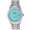 Image 2 : Rolex Mens Stainless Steel Blue Diamond 36MM Datejust Wristwatch