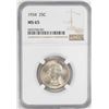 Image 1 : 1934 Washington Quarter Coin NGC MS65