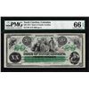 Image 1 : 1872 $20 State of South Carolina Revenue Bond Obsolete Note PMG Gem Uncirculated 66EPQ