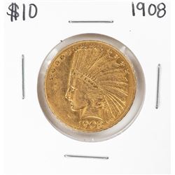 1908 $10 Indian Head Eagle Gold Coin