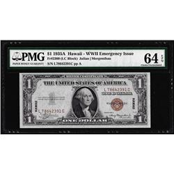 1935A $1 Hawaii WWII Emergency Silver Certificate Note PMG Choice Uncirculated 64EPQ