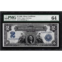 1899 $2 Mini-Porthole Silver Certificate Note Fr.253 PMG Choice Uncirculated 64