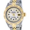 Image 1 : Rolex Ladies Two Tone 14K MOP Sapphire & Pyramid Diamond Datejust Wriswatch