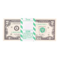 Pack of (100) Consecutive 2013 $2 Federal Reserve STAR Notes San Francisco