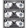 Image 1 : Lot of (3) Consecutive 1899 $1 Black Eagle Silver Certificate Notes