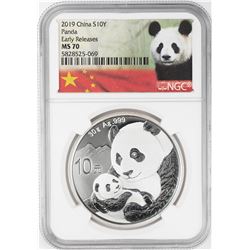 2019 China 10 Yuan Panda Silver Coin NGC MS70 Early Releases