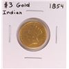 Image 1 : 1854 $3 Indian Princess Head Gold Coin