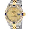 Image 1 : Rolex Ladies Quickset Two Tone Champagne Diamond & Sapphire Datejust Wristwatch