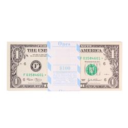 Pack of (100) Consecutive 2003 $1 Federal Reserve STAR Notes Atlanta