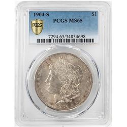 1904-S $1 Morgan Silver Dollar Coin PCGS MS65