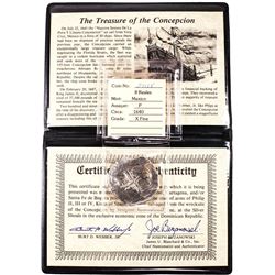 Concepcion Shipwreck 1640 Spanish 8 Reales Silver Cob Coin