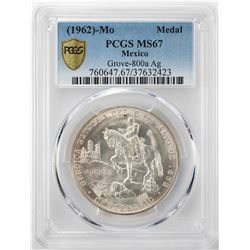 1962 Mo Mexico Heroica Batalla Del 5 De Mayo 1862 Silver Medal PCGS MS67
