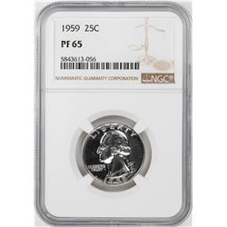 1959 Proof Washington Quarter Coin NGC PF65