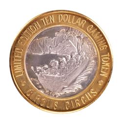 .999 Fine Silver Circus Circus Las Vegas, Nevada $10 Limited Edition Gaming Token