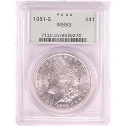 1881-S $1 Morgan Silver Dollar Coin PCGS MS63 Old Green Holder