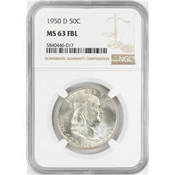 1950-D Franklin Half Dollar Coin NGC MS63FBL