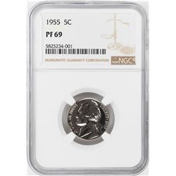 1955 Proof Jefferson Nickel Coin NGC PF69