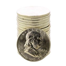 Roll of (20) Brilliant Uncirculated 1962-D Franklin Half Dollar Coins
