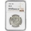 Image 1 : 1943 Walking Liberty Half Dollar Coin NGC MS65