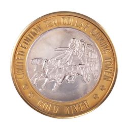 .999 Fine Silver Gold River Laughlin, Nevada $10 Limited Edition Gaming Token