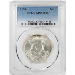 1954 Franklin Half Dollar Coin PCGS MS65FBL