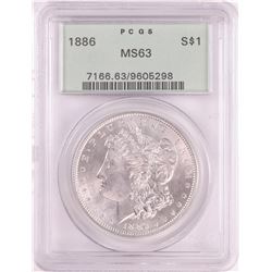 1886 $1 Morgan Silver Dollar Coin PCGS MS63 Old Green Holder