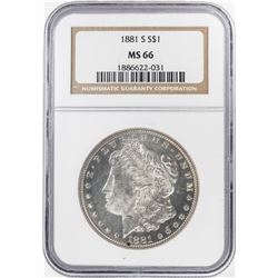 1881-S $1 Morgan Silver Dollar Coin NGC MS66