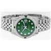 Image 3 : Rolex Mens Stainless Steel Green Diamond & Emerald Datejust Wristwatch