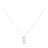 Image 1 : 14KT White Gold 0.65 ctw Diamond Letter "E" Pendant with Chain