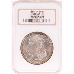 1884-O $1 Morgan Silver Dollar Coin NGC MS65 Nice Toning Old Holder