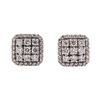 Image 1 : 14KT White Gold 0.81 ctw Diamond Square Cluster Earrings