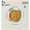 Image 1 : 1854-O $3 Indian Princess Head Gold Coin
