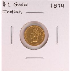 1874 $1 Indian Princess Head Gold Dollar Coin