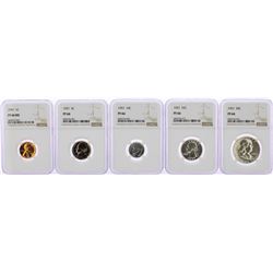 1957 (5) Coin Proof Set NGC Graded PF66