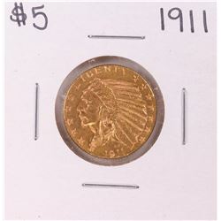 1911 $5 Indian Head Half Eagle Gold Coin