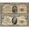 Image 1 : Lot of 1929 Ty. 2 $5/10 Citizens NB of Washington, PA CH# 3383 National Currency Notes