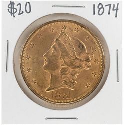 1874 $20 Liberty Head Double Eagle Gold Coin