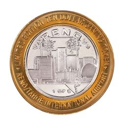 .999 Silver Reno Tahoe International Airport $10 Casino Limited Edition Gaming Token