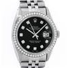 Image 1 : Rolex Mens Stainless Steel Black Diamond 36MM Datejust Wristwatch