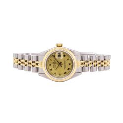 Rolex Ladies Oyster Perpetual Datejust Stainless Steel & 18KT Yellow Gold  Wristwatch