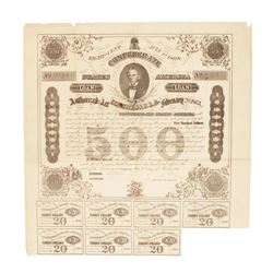 February 20, 1863 $500 Confederate States of America Bond