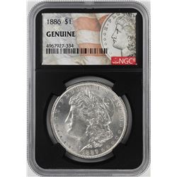 1886 $1 Morgan Silver Dollar Coin NGC Genuine