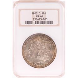 1883-O $1 Morgan Silver Dollar Coin NGC MS65 Nice Toning Old Holder