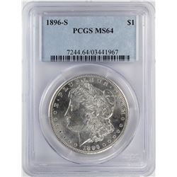 1896-S $1 Morgan Silver Dollar Coin PCGS MS64