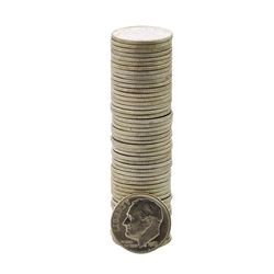 Roll of (50) Brilliant Uncirculated 1963-D Roosevelt Dime Coins