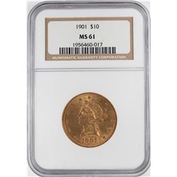 1901 $10 Liberty Head Eagle Gold Coin NGC MS61