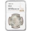 Image 1 : 1885-S $1 Morgan Silver Dollar Coin NGC MS62