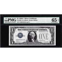 1928A $1 Silver Certificate Note Fr.1601 PMG Gem Uncirculated 65EPQ