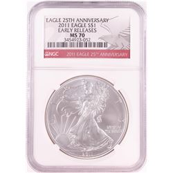 2011 $1 American Silver Eagle Coin NGC MS70 Early Releases